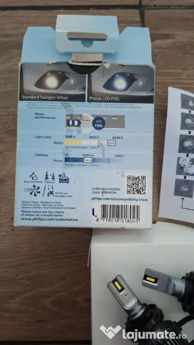 Becuri led H8,H11/H16 Philips Ultinon Pro3022