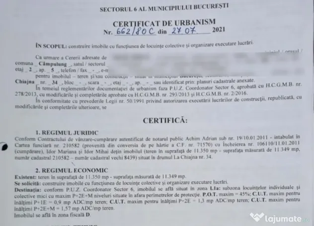 Teren intravilan 590 mp, construcții sau investitie - Se... - Bucuresti (Bucuresti-Ilfov)