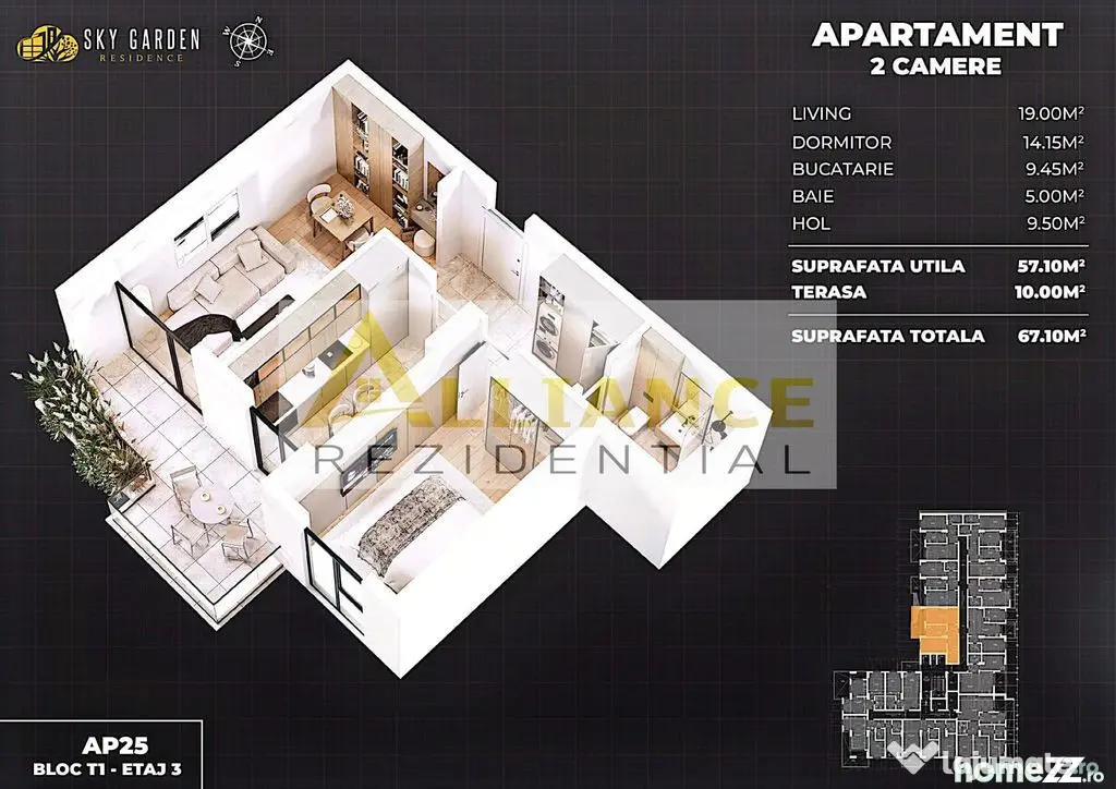 Splaiul Unirii APARTAMENT 2 CAMERE CU TERASĂ - COMPLEX NOU - Popesti Leordeni (Bucuresti-Ilfov)