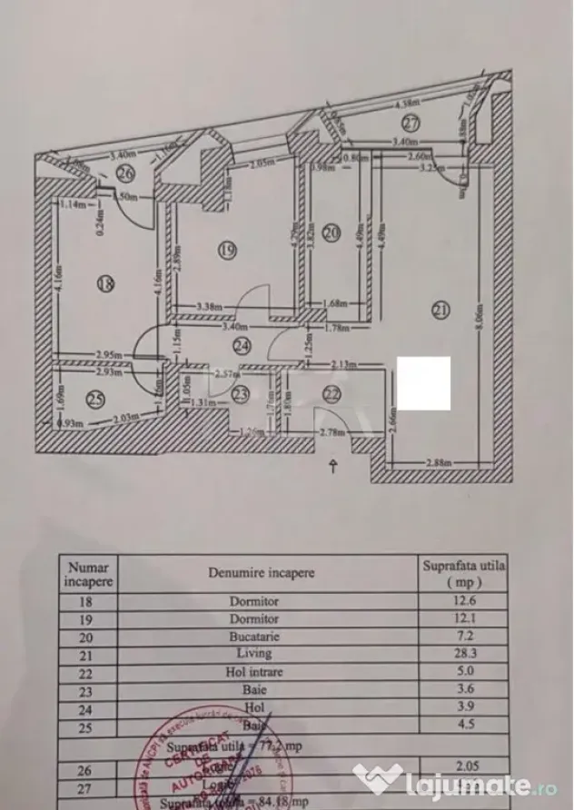 3 camere Barbu Văcărescu decomandat, centrală, et. 2 - Bucuresti (Bucuresti-Ilfov)