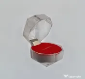 Cutie tip diamant pentru bijuterie transparenta catifea roșie X 240 bucati NOI 