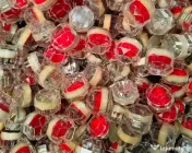 Cutie tip diamant pentru bijuterie transparenta catifea roșie X 240 bucati NOI 