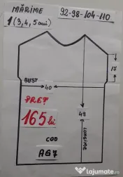 Costum Ardei gras rosu pentru copii 3-4-5-6-7 ani ,165 RON 