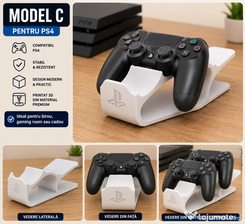 Suport controller PS4 / PS5 – modele 3D printate