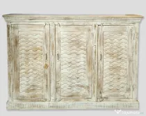 Comoda din Lemn de Mango cu Usi Sculptate - Pentru Living