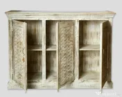 Comoda din Lemn de Mango cu Usi Sculptate - Pentru Living