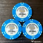 Set 3 Jetoane "Cesar Casinos" București – 25.000 Lei (anii '90)