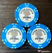 Set 3 Jetoane "Cesar Casinos" București – 25.000 Lei (anii '90)