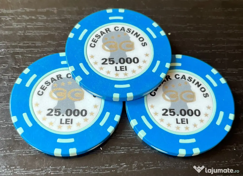 Set 3 Jetoane "Cesar Casinos" București – 25.000 Lei (anii '90)