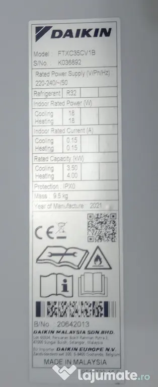 Daikin Sensira Bluevolution 12000 BTU aparat aer conditionat FTXC35CV1B