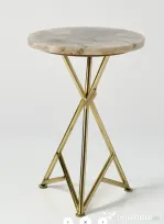 Masuta de Cafea cu Picioare Metalice si cu Blat de Marmura