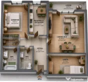 Apartament Premium cu 3 Camere, 76,89 MP + Balcon și Teras?
