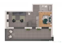 Apartament 2 camere, 50,24mp, 28mp terasa, ansamblu NZEB, zo