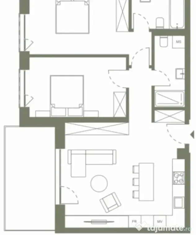 Apartament cu 3 camere 72.7 mp si terasa de 12.4 mp in Hexag - Cluj-Napoca (Cluj)