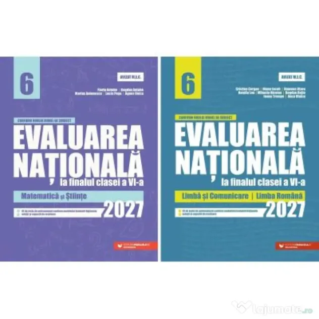 Pachet 2 carti Evaluarea Nationala 2027 clasa a 6-a: Matematica si Stiinte si Limba si comunicare, Limba romana - Bogdan Ratiu, Bogdan Antohe