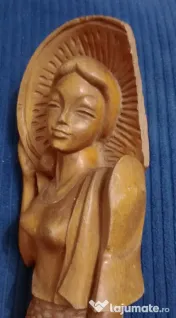 Statueta lemn de teak "Femeie balineza" 55 cm. cu defect