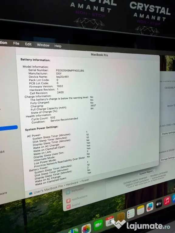 MacBook Pro 13 Touch Bar 2020 Intel i5 1.4 ghz 16GB 2133mhz 256Gb ssd ID_1723