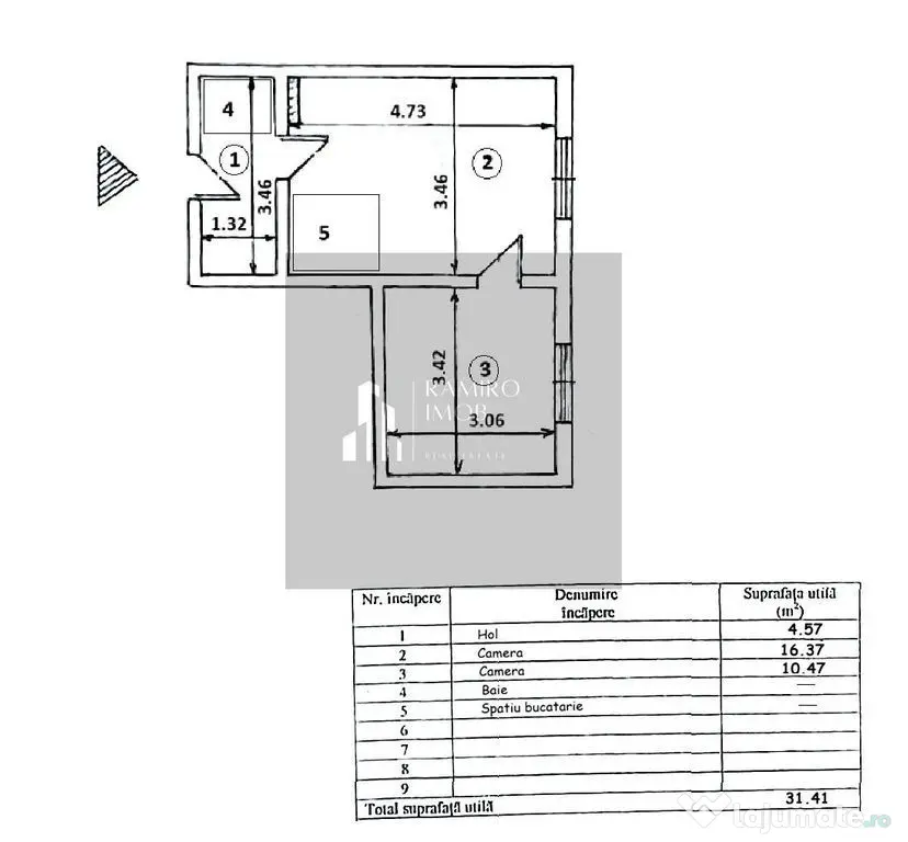 Studio 32mp bloc1978 -5 minute de Metrou 1 Decembrie 1918 - Bucuresti (Bucuresti-Ilfov)
