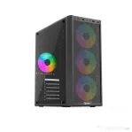 Carcasa atx cu sursa 500w optimx prime, iluminare rgb reglabilă, sticlă temperată 4 ventilatoare arb