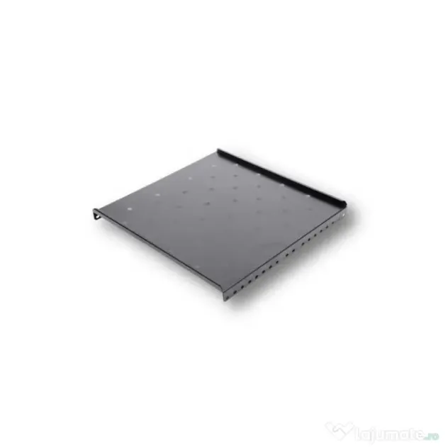 Raft fix 19", 1u, 300mm, fixare fata in 2 puncte, sarcina 30kg, culoare gri ral 7035 - dateup