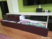 Mobilă Living Modulară din MDF Înfoliat și Sticlă Neagră – Stare Impecabilă 