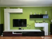 Mobilă Living Modulară din MDF Înfoliat și Sticlă Neagră – Stare Impecabilă 