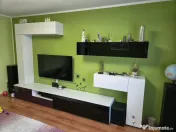 Mobilă Living Modulară din MDF Înfoliat și Sticlă Neagră – Stare Impecabilă 