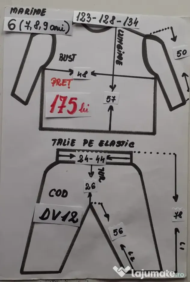 Costum Dovlecel pentru copii 7-8-9 ani,175 lei