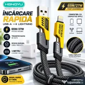 Cablu de Încărcare Rapidă HONGYU 4 în 1 – USB-A, Lightning, 65W/27W, 1M 