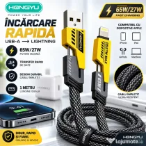 Cablu de Încărcare Rapidă HONGYU 4 în 1 – USB-A, Lightning, 65W/27W, 1M