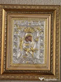 Icoana Maicii Domnului Aionita-ARGINTATA Relief 3 D