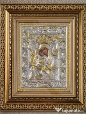 Icoana Maicii Domnului Aionita-ARGINTATA Relief 3 D