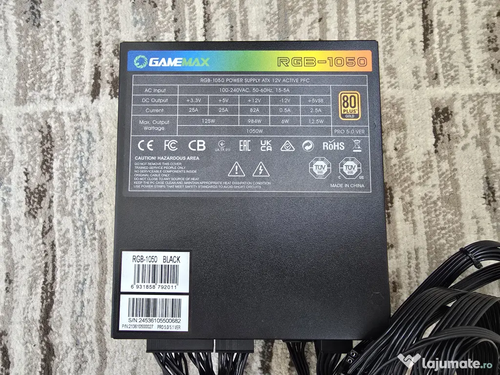Carcasa PC Lian Li Lancool II Mesh + Sursa GameMax RGB-1050W 80 Plus Gold