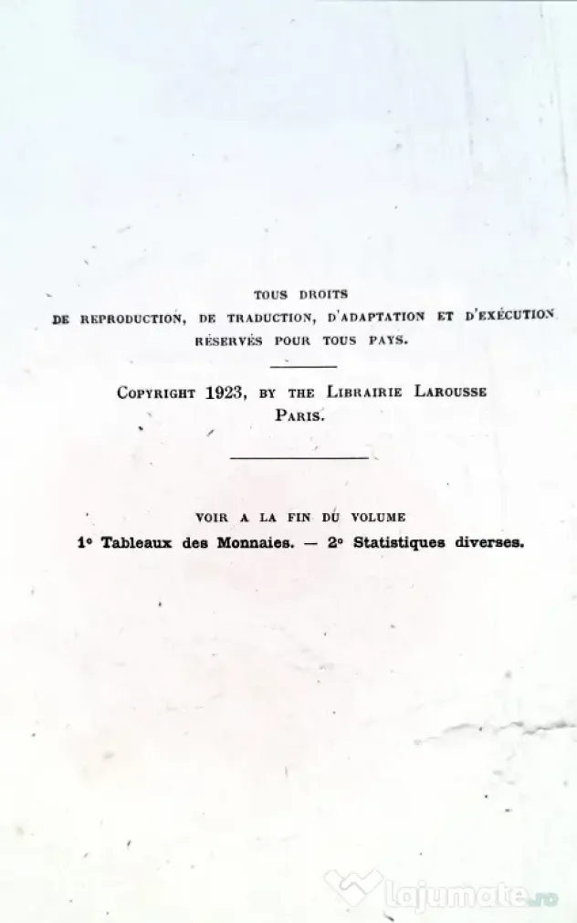 "Larousse Universel en 2 volumes editie de colectie 1922