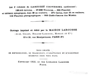 "Larousse Universel en 2 volumes  editie de colectie 1922 