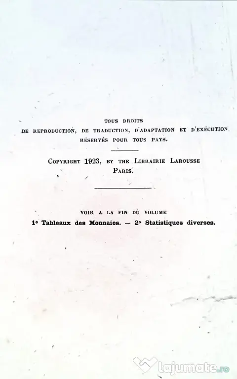 "Larousse Universel en 2 volumes editie de colectie 1922