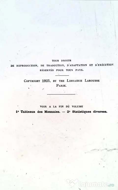 "Larousse Universel en 2 volumes editie de colectie 1922