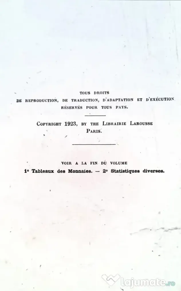"Larousse Universel en 2 volumes editie de colectie 1922