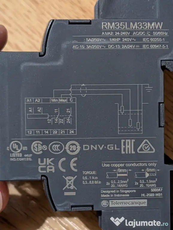 Releu nivel Schneider Electric RM35LM33MW - Nou în cutie