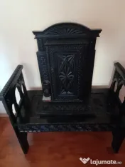 Set mobilier sculptat lemn masiv