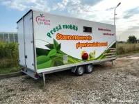 Linie mobilă producție suc mere – presă -pasteurizator - Bag-in-Box–remorcă 2021