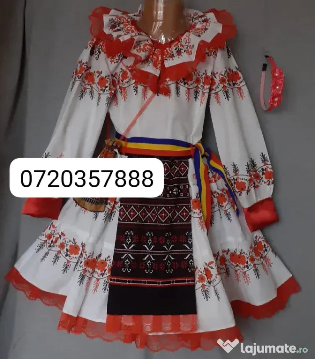 Costum popular pentru copii 6-7-8-9 ani 195 lei