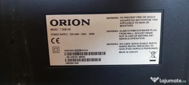 Televizor ORION T2630 GB (66 cm) fara telecomanda