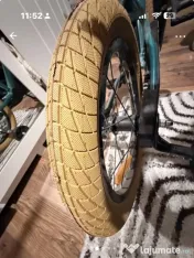 Bicicleta 16 inch, 4-6 ani, maner de impins, roti ajutatoare, cosulet, Verde 