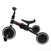 Tricicleta pliabila 2 in 1 pentru copii, reglabila, negru-alb / ZTS8484