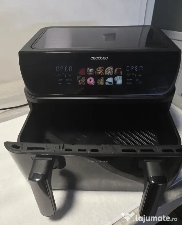 Friteuză cu aer cald Cecotec Cecofry, 2 sertare, Sync & Match