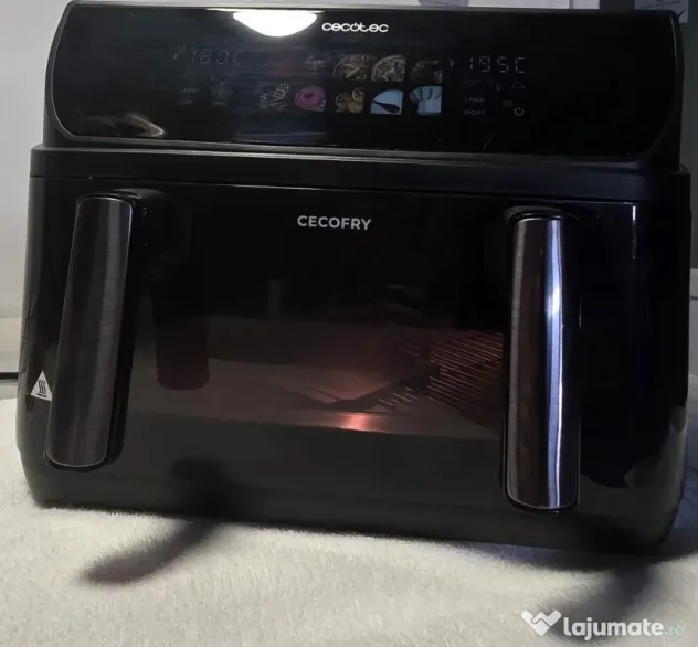 Friteuză cu aer cald Cecotec Cecofry, 2 sertare, Sync & Match