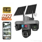 Cameră Supraveghere Profesională 4G LTE – 4 Lentile, 4 camere, 20MP 4K UHD