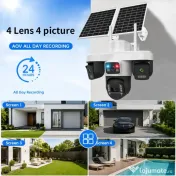 Cameră Supraveghere Profesională 4G LTE – 4 Lentile, 4 camere, 20MP 4K UHD 