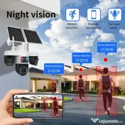 Cameră Supraveghere Profesională 4G LTE – 4 Lentile, 4 camere, 20MP 4K UHD 